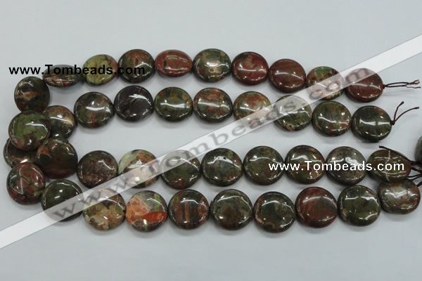 CUJ01 15.5 inches 20mm flat round autumn jasper gemstone beads