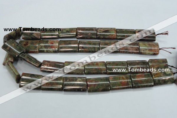 CUJ09 15.5 inches 18*25mm flat tube autumn jasper gemstone beads