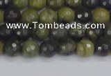 CUJ100 15.5 inches 4mm faceted round African green autumn jasper beads