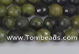 CUJ101 15.5 inches 6mm faceted round African green autumn jasper beads