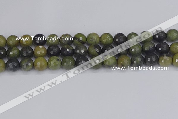 CUJ104 15.5 inches 12mm faceted round African green autumn jasper beads