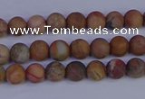 CVJ10 15.5 inches 4mm round matte venus jasper beads wholesale