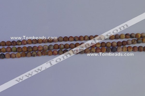 CVJ10 15.5 inches 4mm round matte venus jasper beads wholesale