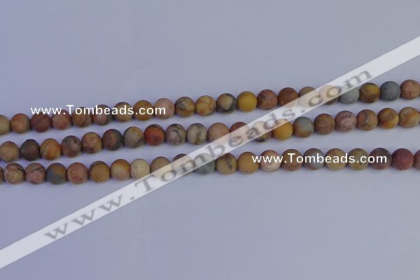 CVJ12 15.5 inches 8mm round matte venus jasper beads wholesale