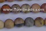 CVJ14 15.5 inches 10mm round matte venus jasper beads wholesale