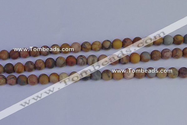 CVJ14 15.5 inches 10mm round matte venus jasper beads wholesale