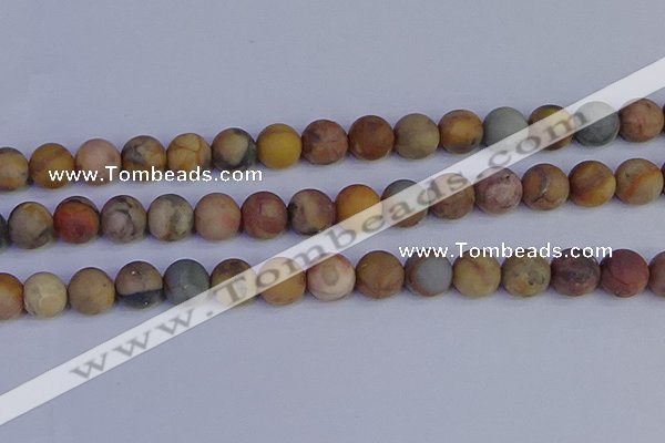 CVJ16 15.5 inches 14mm round matte venus jasper beads wholesale