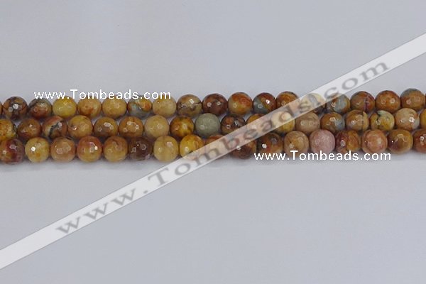 CVJ23 15.5 inches 8mm faceted round venus jasper beads wholesale