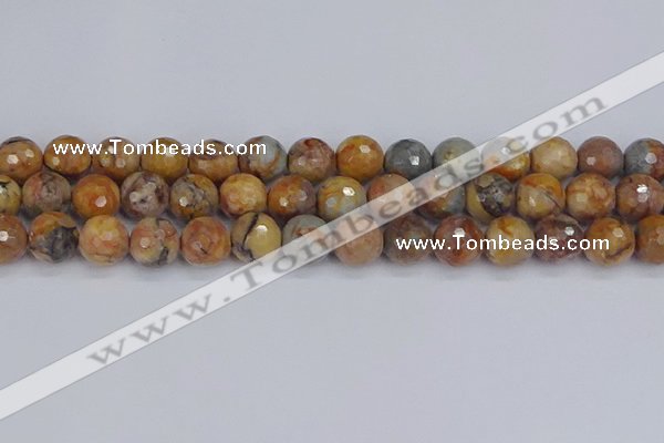 CVJ25 15.5 inches 12mm faceted round venus jasper beads wholesale