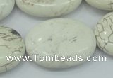 CWB02 15.5 inches 25*35mm oval natural white howlite gemstone beads