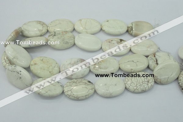 CWB02 15.5 inches 25*35mm oval natural white howlite gemstone beads