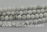 CWB200 15.5 inches 4mm round natural white howlite beads wholesale