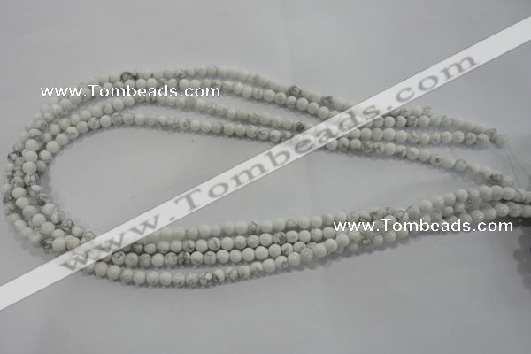 CWB200 15.5 inches 4mm round natural white howlite beads wholesale