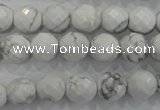 CWB213 15.5 inches 10mm faceted round natural white howlite beads