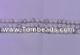 CWB221 15.5 inches 6mm round matte white howlite beads