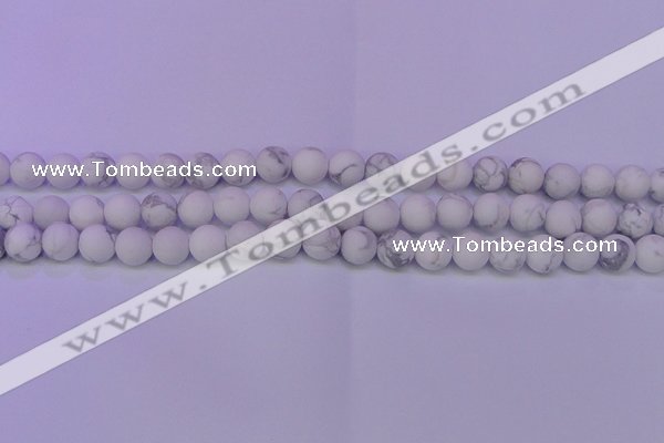 CWB222 15.5 inches 8mm round matte white howlite beads