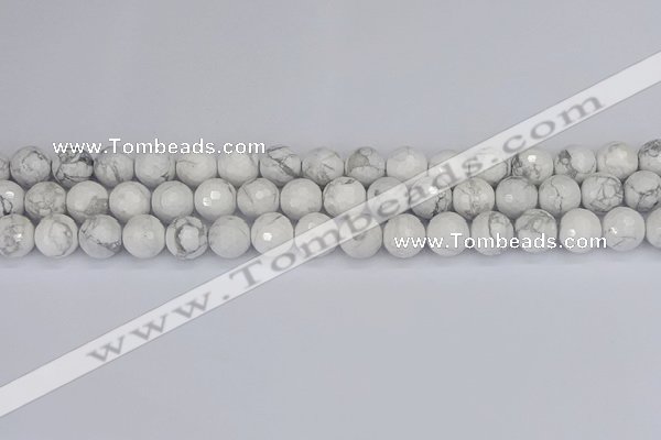 CWB232 15.5 inches 8mm faceted round white howlite beads