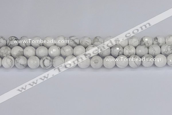 CWB233 15.5 inches 10mm faceted round white howlite beads