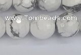 CWB234 15.5 inches 12mm faceted round white howlite beads