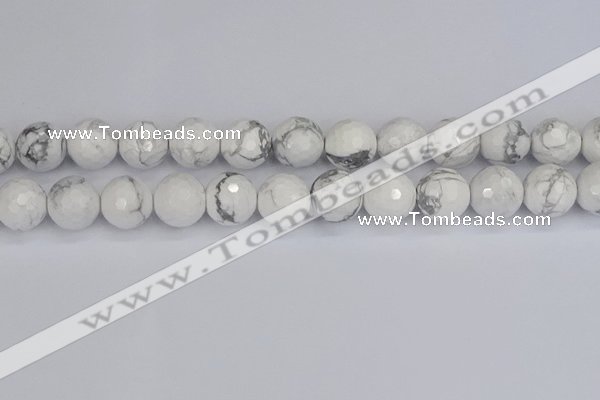 CWB234 15.5 inches 12mm faceted round white howlite beads