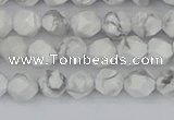 CWB238 15.5 inches 6mm faceted nuggets white howlite beads