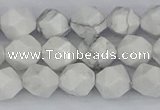 CWB239 15.5 inches 8mm faceted nuggets white howlite beads