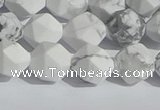 CWB245 15.5 inches 8mm faceted nuggets matte white howlite beads