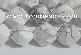 CWB246 15.5 inches 10mm faceted nuggets matte white howlite beads