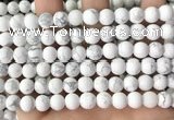 CWB252 15.5 inches 8mm round matte white howlite beads wholesale