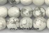 CWB265 15 inches 6mm faceted round howlite turquoise beads