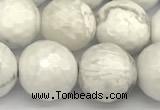 CWB268 15 inches 12mm faceted round howlite turquoise beads