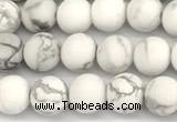 CWB271 15 inches 6mm round matte howlite turquoise beads