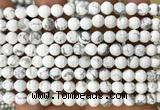 CWB279 15 inches 6mm faceted round white howlite beads