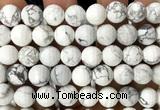 CWB282 15 inches 12mm faceted round white howlite beads