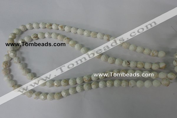CWB301 15.5 inches 6mm faceted round howlite turquoise beads