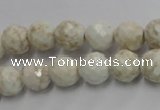 CWB303 15.5 inches 10mm faceted round howlite turquoise beads