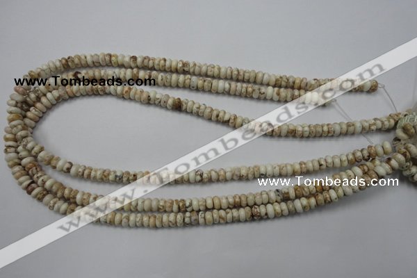 CWB320 15.5 inches 3*6mm rondelle natural howlite turquoise beads