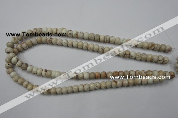 CWB321 15.5 inches 6*8mm rondelle howlite turquoise beads wholesale