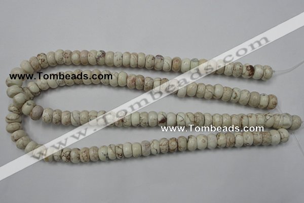 CWB322 15.5 inches 6*10mm rondelle howlite turquoise beads wholesale