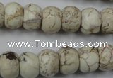 CWB323 15.5 inches 10*14mm rondelle howlite turquoise beads wholesale