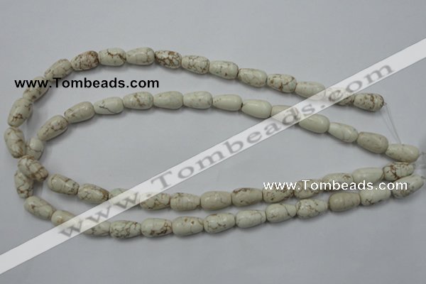 CWB331 15.5 inches 8*14mm teardrop howlite turquoise beads