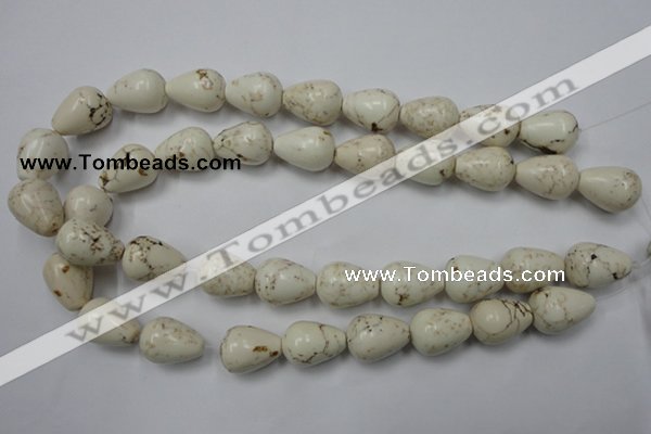 CWB333 15.5 inches 15*20mm teardrop howlite turquoise beads