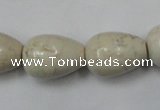 CWB334 15.5 inches 15*22mm teardrop howlite turquoise beads