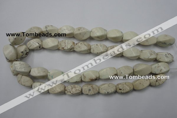 CWB340 15.5 inches 12*20mm twisted rice howlite turquoise beads