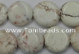 CWB345 15.5 inches 18mm flat round howlite turquoise beads