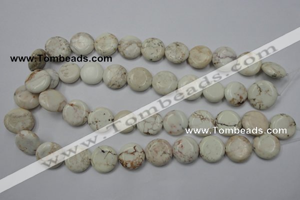 CWB345 15.5 inches 18mm flat round howlite turquoise beads