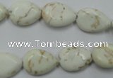 CWB363 15.5 inches 12*16mm flat teardrop howlite turquoise beads