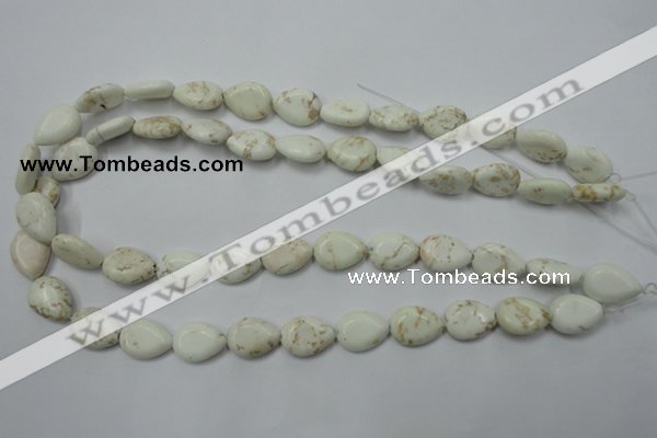 CWB363 15.5 inches 12*16mm flat teardrop howlite turquoise beads