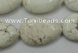 CWB367 15.5 inches 20*30mm flat teardrop howlite turquoise beads