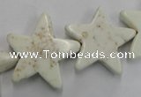 CWB379 15.5 inches 25*25mm star howlite turquoise beads wholesale